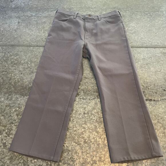 Vintage Wrangler USA Talon Wrancher Pants Men 34x25 36x33 Gray Polyester 82GY 13 - Picture 1 of 13